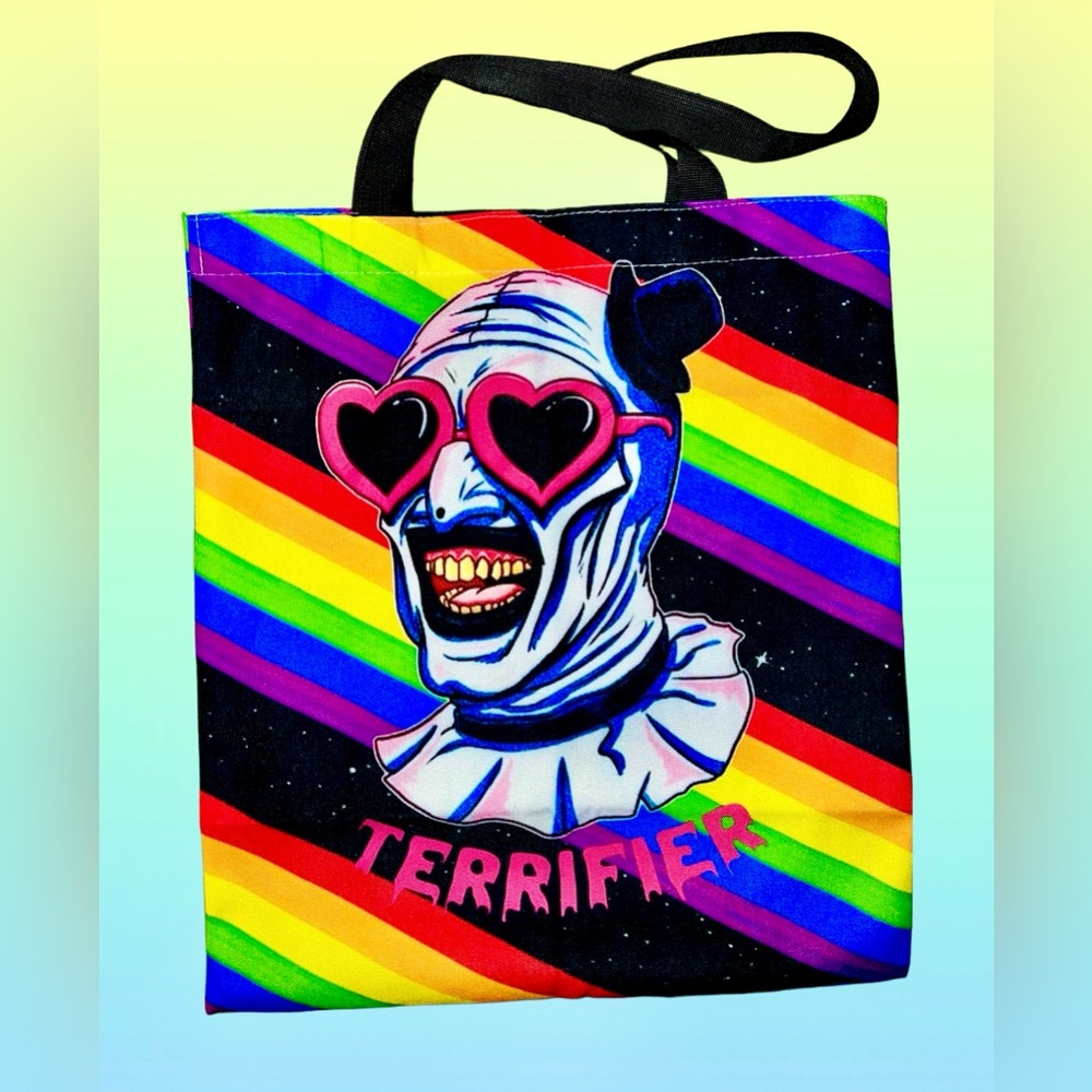 Terrifier Art the Clown Handmade & designed Rainbow Graphic Tote Bag